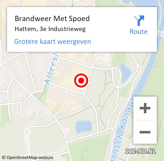 Locatie op kaart van de 112 melding: Brandweer Met Spoed Naar Hattem, 3e Industrieweg op 20 september 2023 16:48