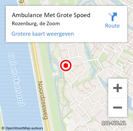 Locatie op kaart van de 112 melding: Ambulance Met Grote Spoed Naar Rozenburg, de Zoom op 20 september 2023 17:01