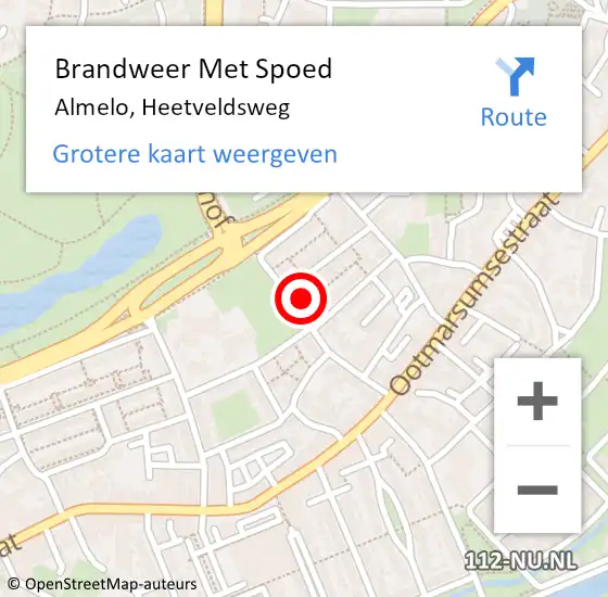 Locatie op kaart van de 112 melding: Brandweer Met Spoed Naar Almelo, Heetveldsweg op 20 september 2023 17:37