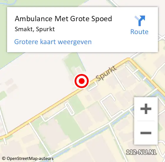 Locatie op kaart van de 112 melding: Ambulance Met Grote Spoed Naar Smakt, Spurkt op 20 september 2023 18:02