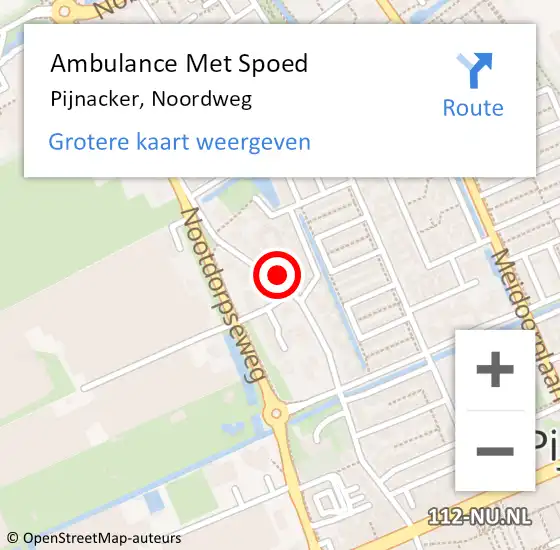 Locatie op kaart van de 112 melding: Ambulance Met Spoed Naar Pijnacker, Noordweg op 20 september 2023 19:05