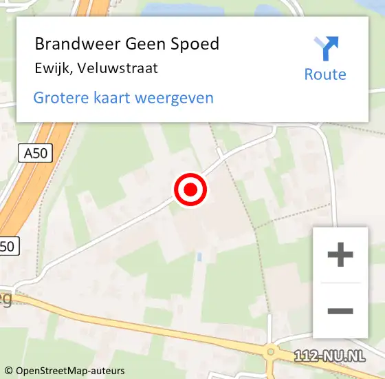 Locatie op kaart van de 112 melding: Brandweer Geen Spoed Naar Ewijk, Veluwstraat op 8 september 2014 20:15