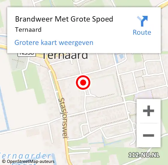 Locatie op kaart van de 112 melding: Brandweer Met Grote Spoed Naar Ternaard, Riedhússtrjitte op 20 september 2023 19:30