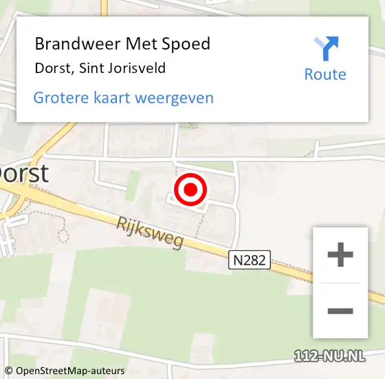 Locatie op kaart van de 112 melding: Brandweer Met Spoed Naar Dorst, Sint Jorisveld op 20 september 2023 20:16