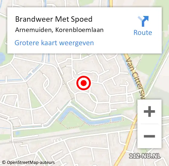 Locatie op kaart van de 112 melding: Brandweer Met Spoed Naar Arnemuiden, Korenbloemlaan op 20 september 2023 21:14