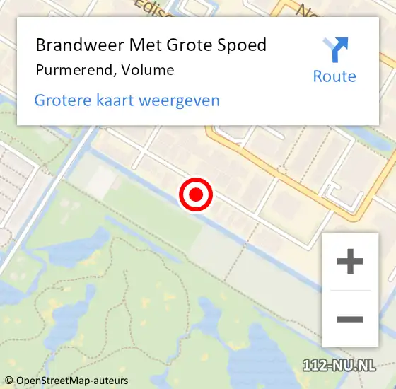 Locatie op kaart van de 112 melding: Brandweer Met Grote Spoed Naar Purmerend, Volume op 20 september 2023 23:11