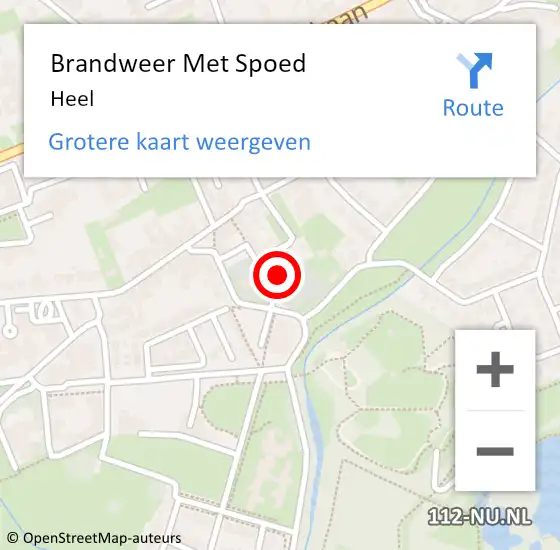 Locatie op kaart van de 112 melding: Brandweer Met Spoed Naar Heel op 21 september 2023 00:19