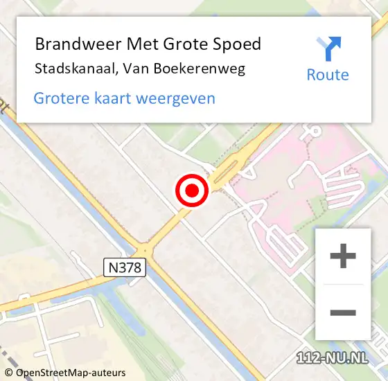 Locatie op kaart van de 112 melding: Brandweer Met Grote Spoed Naar Stadskanaal, Van Boekerenweg op 21 september 2023 03:26