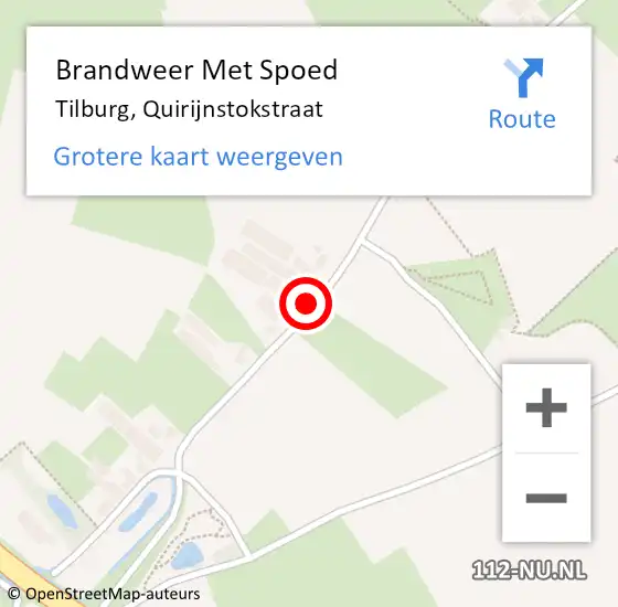 Locatie op kaart van de 112 melding: Brandweer Met Spoed Naar Tilburg, Quirijnstokstraat op 21 september 2023 05:11