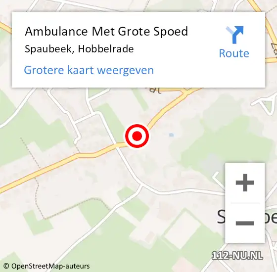 Locatie op kaart van de 112 melding: Ambulance Met Grote Spoed Naar Spaubeek, Hobbelrade op 8 september 2014 20:51