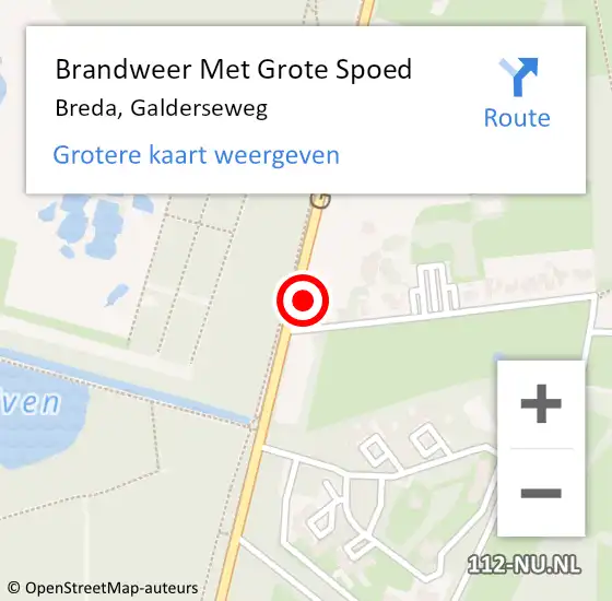 Locatie op kaart van de 112 melding: Brandweer Met Grote Spoed Naar Breda, Galderseweg op 21 september 2023 08:38