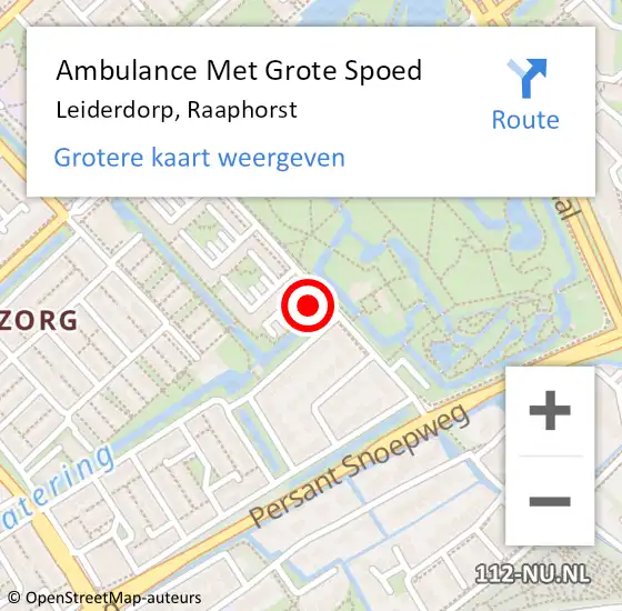 Locatie op kaart van de 112 melding: Ambulance Met Grote Spoed Naar Leiderdorp, Raaphorst op 21 september 2023 08:41