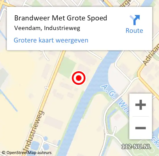 Locatie op kaart van de 112 melding: Brandweer Met Grote Spoed Naar Veendam, Industrieweg op 21 september 2023 09:14