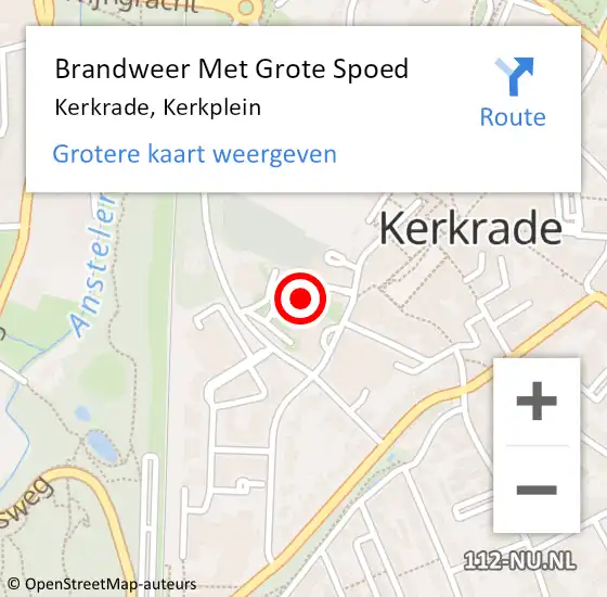 Locatie op kaart van de 112 melding: Brandweer Met Grote Spoed Naar Kerkrade, Kerkplein op 21 september 2023 09:27