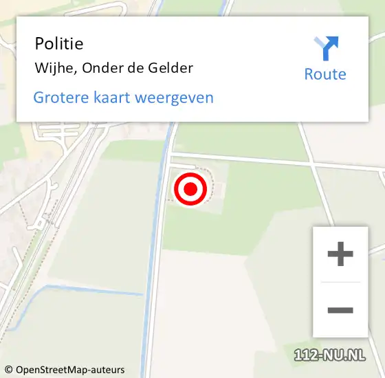 Locatie op kaart van de 112 melding: Politie Wijhe, Onder de Gelder op 21 september 2023 09:56