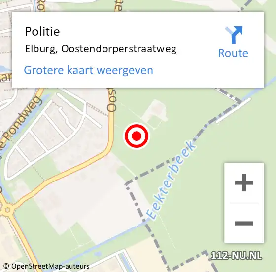 Locatie op kaart van de 112 melding: Politie Elburg, Oostendorperstraatweg op 21 september 2023 09:58