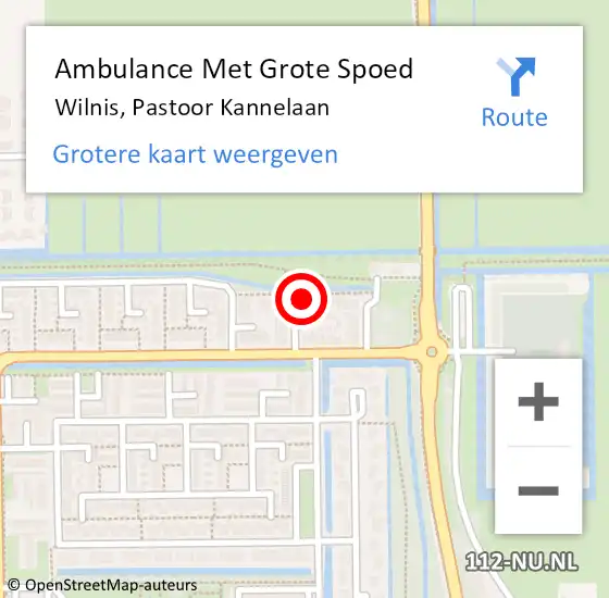Locatie op kaart van de 112 melding: Ambulance Met Grote Spoed Naar Wilnis, Pastoor Kannelaan op 21 september 2023 12:03