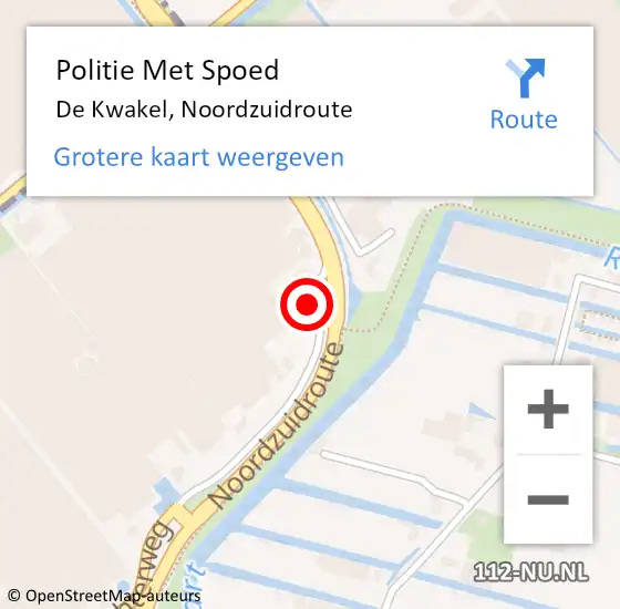 Locatie op kaart van de 112 melding: Politie Met Spoed Naar De Kwakel, Noordzuidroute op 21 september 2023 12:39