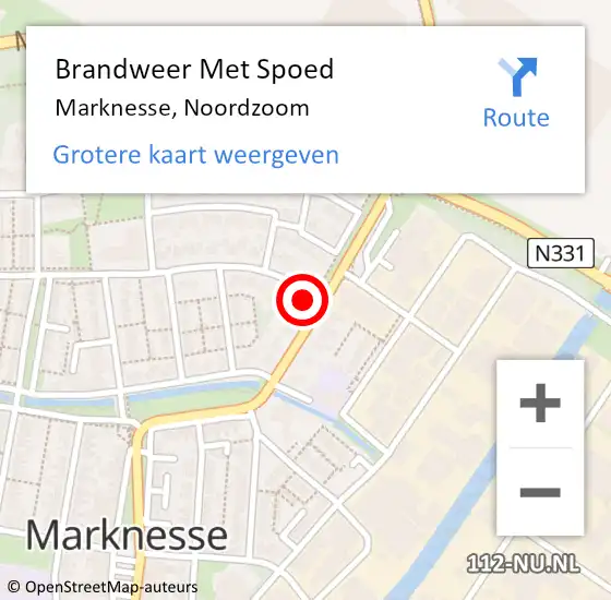 Locatie op kaart van de 112 melding: Brandweer Met Spoed Naar Marknesse, Noordzoom op 21 september 2023 13:02