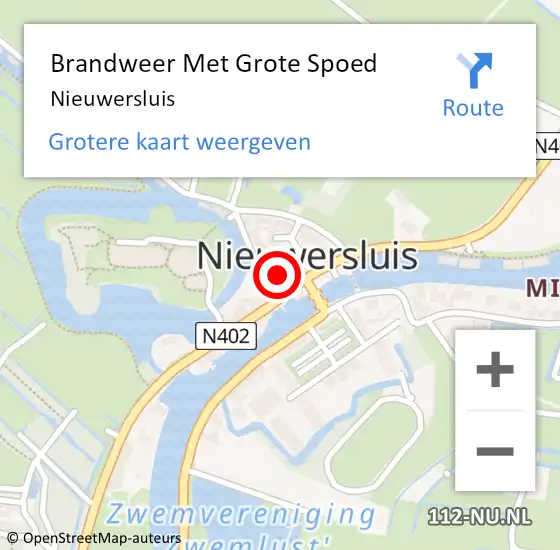 Locatie op kaart van de 112 melding: Brandweer Met Grote Spoed Naar Nieuwersluis op 21 september 2023 13:26