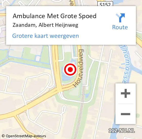 Locatie op kaart van de 112 melding: Ambulance Met Grote Spoed Naar Zaandam, Albert Heijnweg op 21 september 2023 14:22