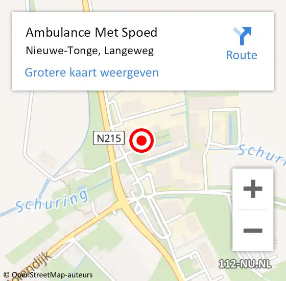 Locatie op kaart van de 112 melding: Ambulance Met Spoed Naar Nieuwe-Tonge, Langeweg op 21 september 2023 14:45