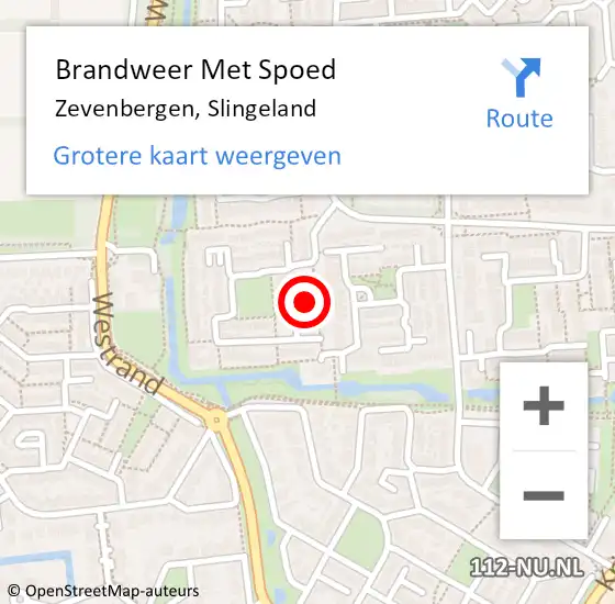 Locatie op kaart van de 112 melding: Brandweer Met Spoed Naar Zevenbergen, Slingeland op 21 september 2023 15:11