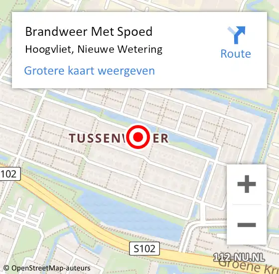 Locatie op kaart van de 112 melding: Brandweer Met Spoed Naar Hoogvliet, Nieuwe Wetering op 21 september 2023 15:25