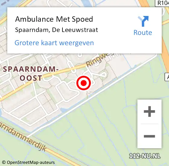 Locatie op kaart van de 112 melding: Ambulance Met Spoed Naar Spaarndam, De Leeuwstraat op 21 september 2023 16:13