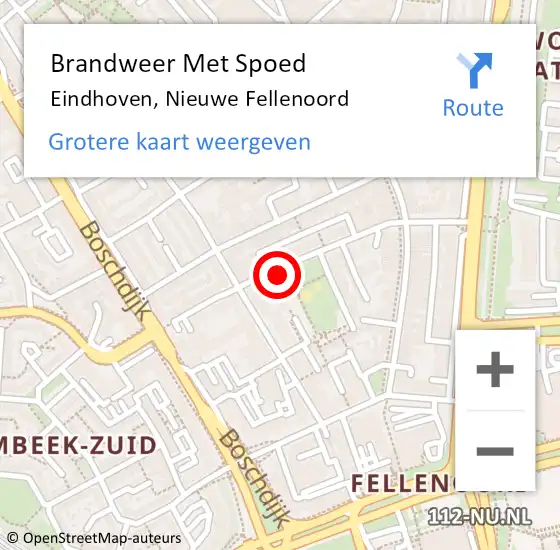 Locatie op kaart van de 112 melding: Brandweer Met Spoed Naar Eindhoven, Nieuwe Fellenoord op 21 september 2023 17:01