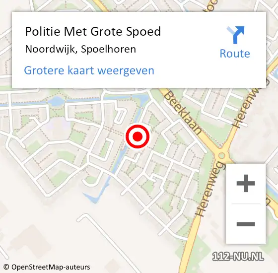 Locatie op kaart van de 112 melding: Politie Met Grote Spoed Naar Noordwijk, Spoelhoren op 21 september 2023 17:34