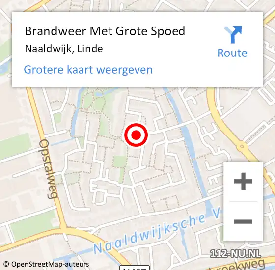 Locatie op kaart van de 112 melding: Brandweer Met Grote Spoed Naar Naaldwijk, Linde op 21 september 2023 17:46