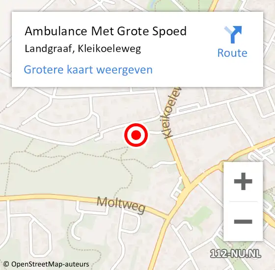 Locatie op kaart van de 112 melding: Ambulance Met Grote Spoed Naar Landgraaf, Kleikoeleweg op 8 september 2014 22:54