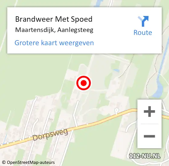 Locatie op kaart van de 112 melding: Brandweer Met Spoed Naar Maartensdijk, Aanlegsteeg op 21 september 2023 18:18