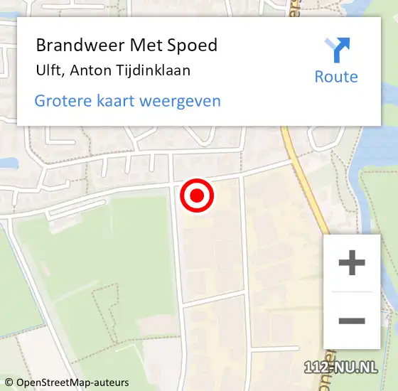 Locatie op kaart van de 112 melding: Brandweer Met Spoed Naar Ulft, Anton Tijdinklaan op 21 september 2023 18:26