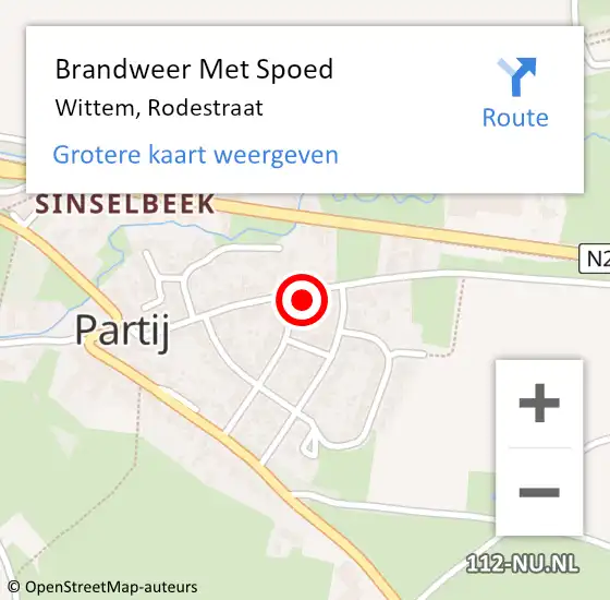 Locatie op kaart van de 112 melding: Brandweer Met Spoed Naar Wittem, Rodestraat op 21 september 2023 19:09