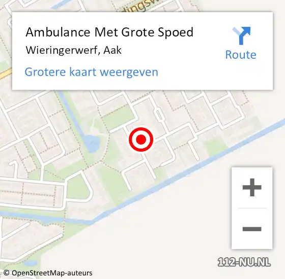 Locatie op kaart van de 112 melding: Ambulance Met Grote Spoed Naar Wieringerwerf, Aak op 21 september 2023 22:12