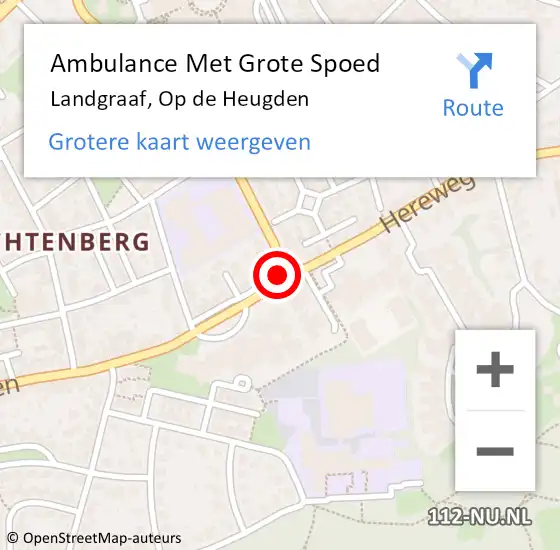 Locatie op kaart van de 112 melding: Ambulance Met Grote Spoed Naar Landgraaf, Op de Heugden op 8 september 2014 23:40