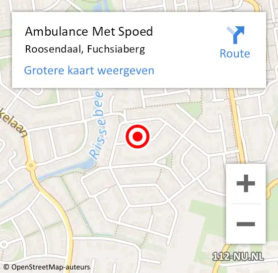 Locatie op kaart van de 112 melding: Ambulance Met Spoed Naar Roosendaal, Fuchsiaberg op 9 september 2014 00:18