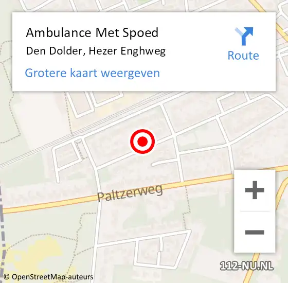 Locatie op kaart van de 112 melding: Ambulance Met Spoed Naar Den Dolder, Hezer Enghweg op 9 september 2014 00:40