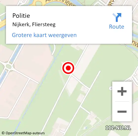 Locatie op kaart van de 112 melding: Politie Nijkerk, Fliersteeg op 22 september 2023 08:06