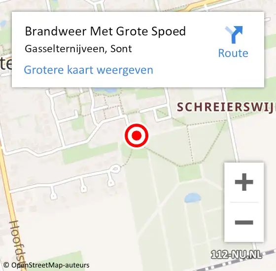 Locatie op kaart van de 112 melding: Brandweer Met Grote Spoed Naar Gasselternijveen, Sont op 22 september 2023 08:08