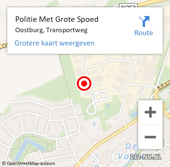Locatie op kaart van de 112 melding: Politie Met Grote Spoed Naar Oostburg, Transportweg op 22 september 2023 09:09