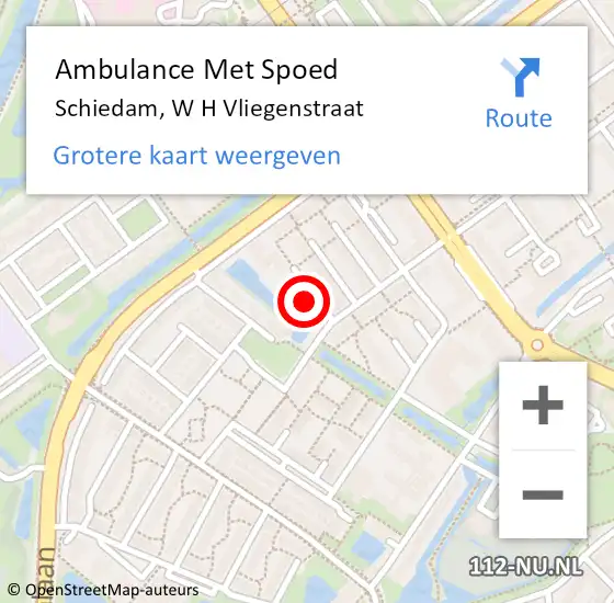 Locatie op kaart van de 112 melding: Ambulance Met Spoed Naar Schiedam, W H Vliegenstraat op 22 september 2023 09:20