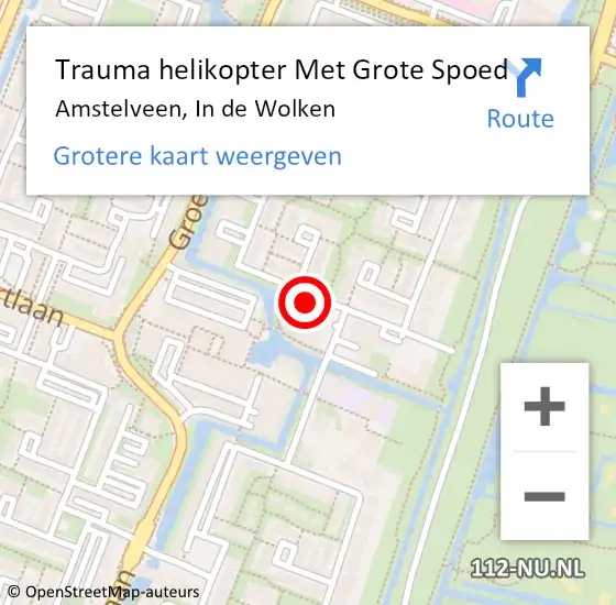 Locatie op kaart van de 112 melding: Trauma helikopter Met Grote Spoed Naar Amstelveen, In de Wolken op 22 september 2023 10:10