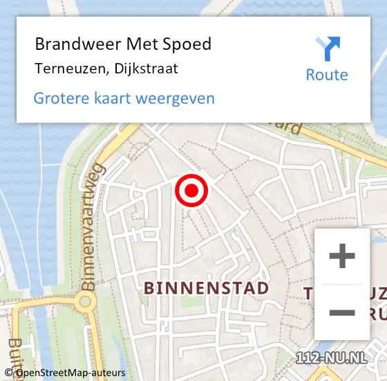 Locatie op kaart van de 112 melding: Brandweer Met Spoed Naar Terneuzen, Dijkstraat op 22 september 2023 10:13