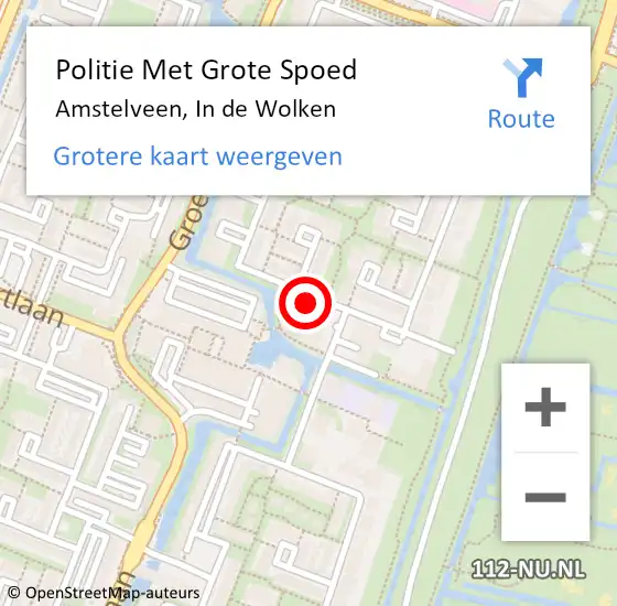 Locatie op kaart van de 112 melding: Politie Met Grote Spoed Naar Amstelveen, In de Wolken op 22 september 2023 10:19