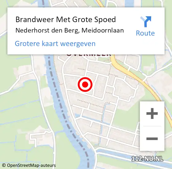 Locatie op kaart van de 112 melding: Brandweer Met Grote Spoed Naar Nederhorst den Berg, Meidoornlaan op 22 september 2023 10:27