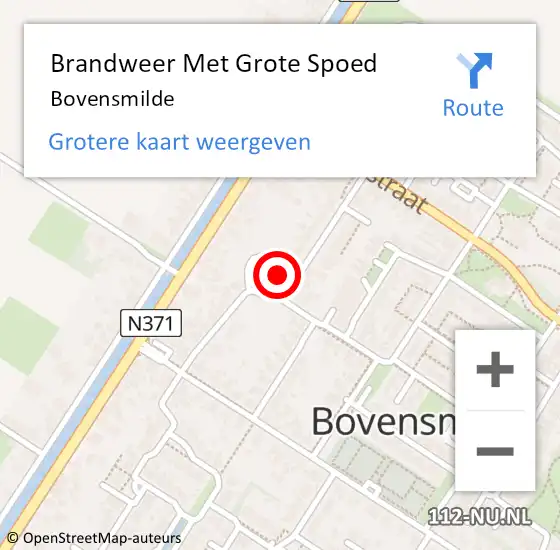 Locatie op kaart van de 112 melding: Brandweer Met Grote Spoed Naar Bovensmilde op 22 september 2023 11:02