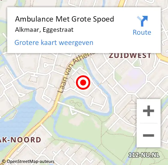 Locatie op kaart van de 112 melding: Ambulance Met Grote Spoed Naar Alkmaar, Eggestraat op 22 september 2023 11:11